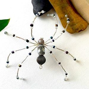 Gothic Mirrored Hanging Spider Ornament